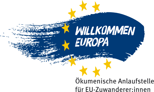 Logo der Anlaufstelle Willkommen Europa
